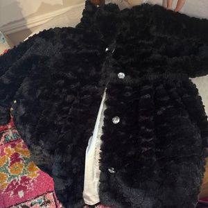 Black velour pea coat